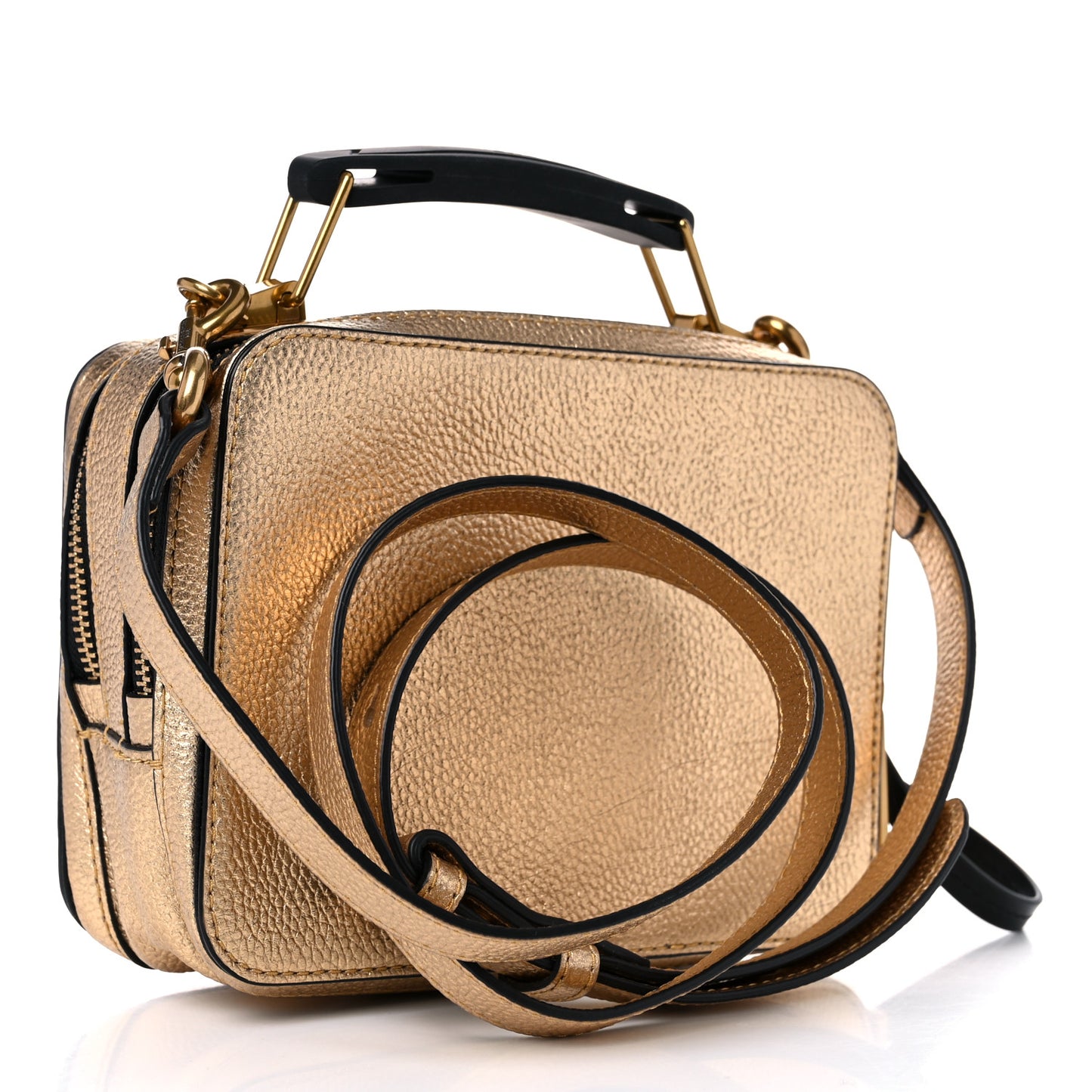 Metallic Calfskin The Box 20 Crossbody Gold