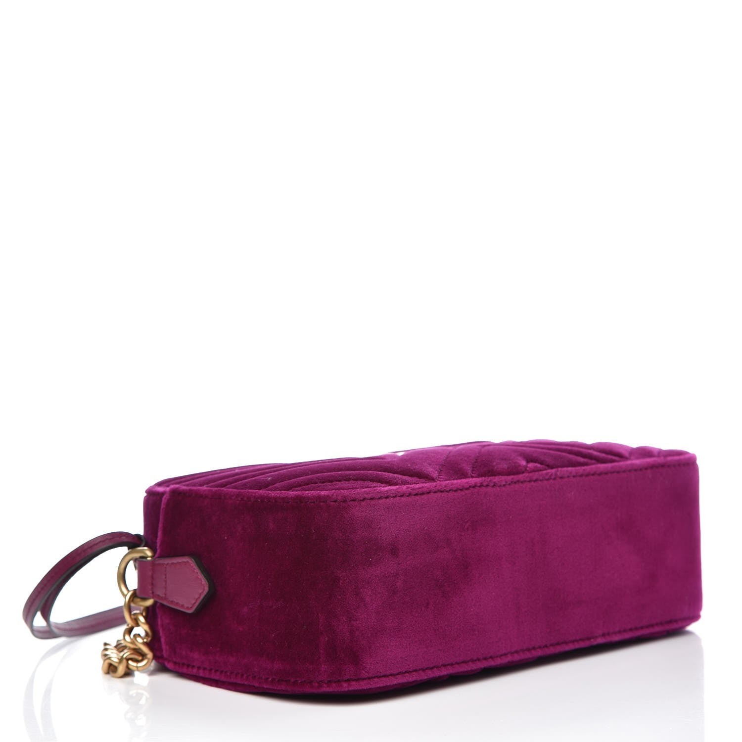 Gucci Velvet Matelasse Small GG Marmont Chain Shoulder Bag Fuchsia Violet Cyclamen 4 of 8