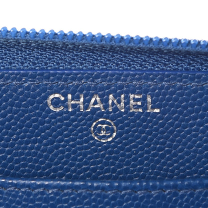 Chanel Caviar Large Zip Around Boy Wallet Blue 6 of 9
