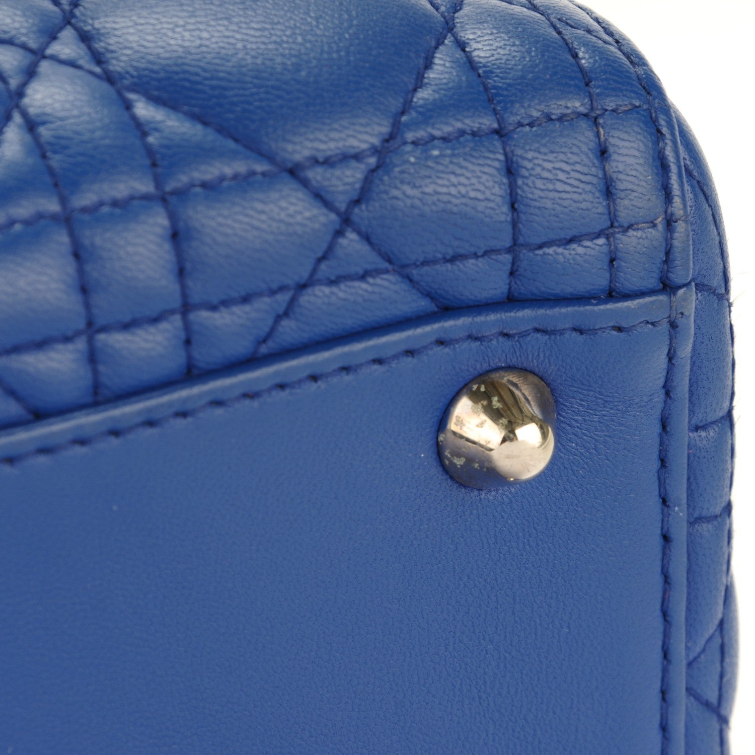 Christian Dior Lambskin Cannage Large Lady Dior Royal Blue 9 of 9