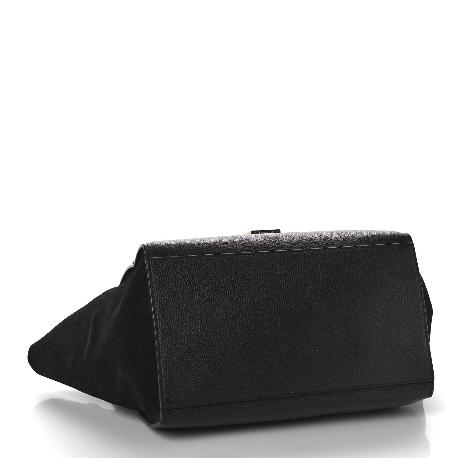 Celine Drummed Calfskin Suede Medium Trapeze Black 4 of 8
