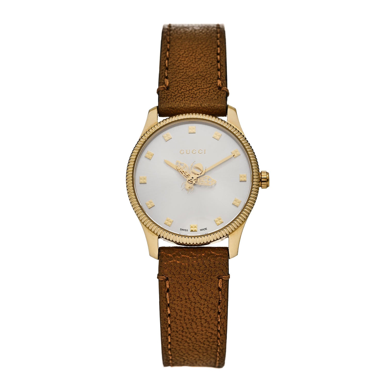 Gucci Stainless Steel Calfskin 29mm G-Timeless Bee Quartz Watch 1 of 5