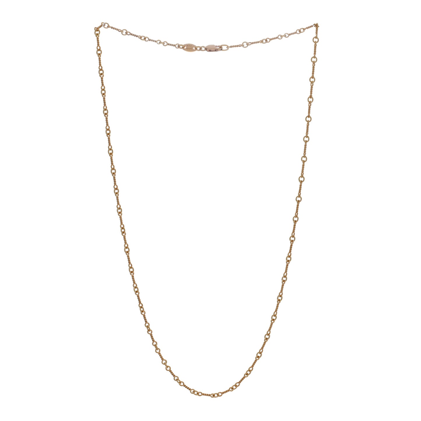 22K Yellow Gold Twist Chain Necklace 18"