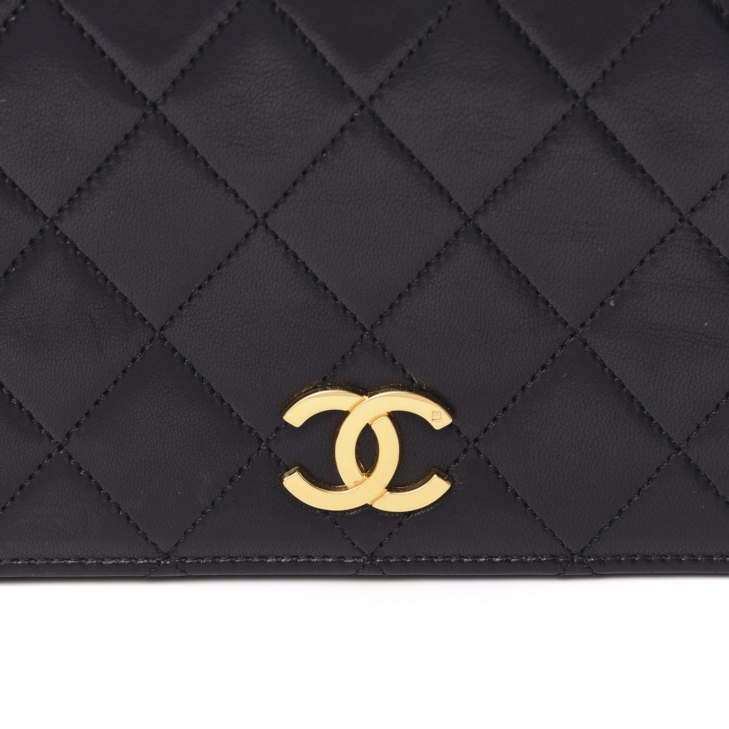 Lambskin Quilted Small Single Flap Black