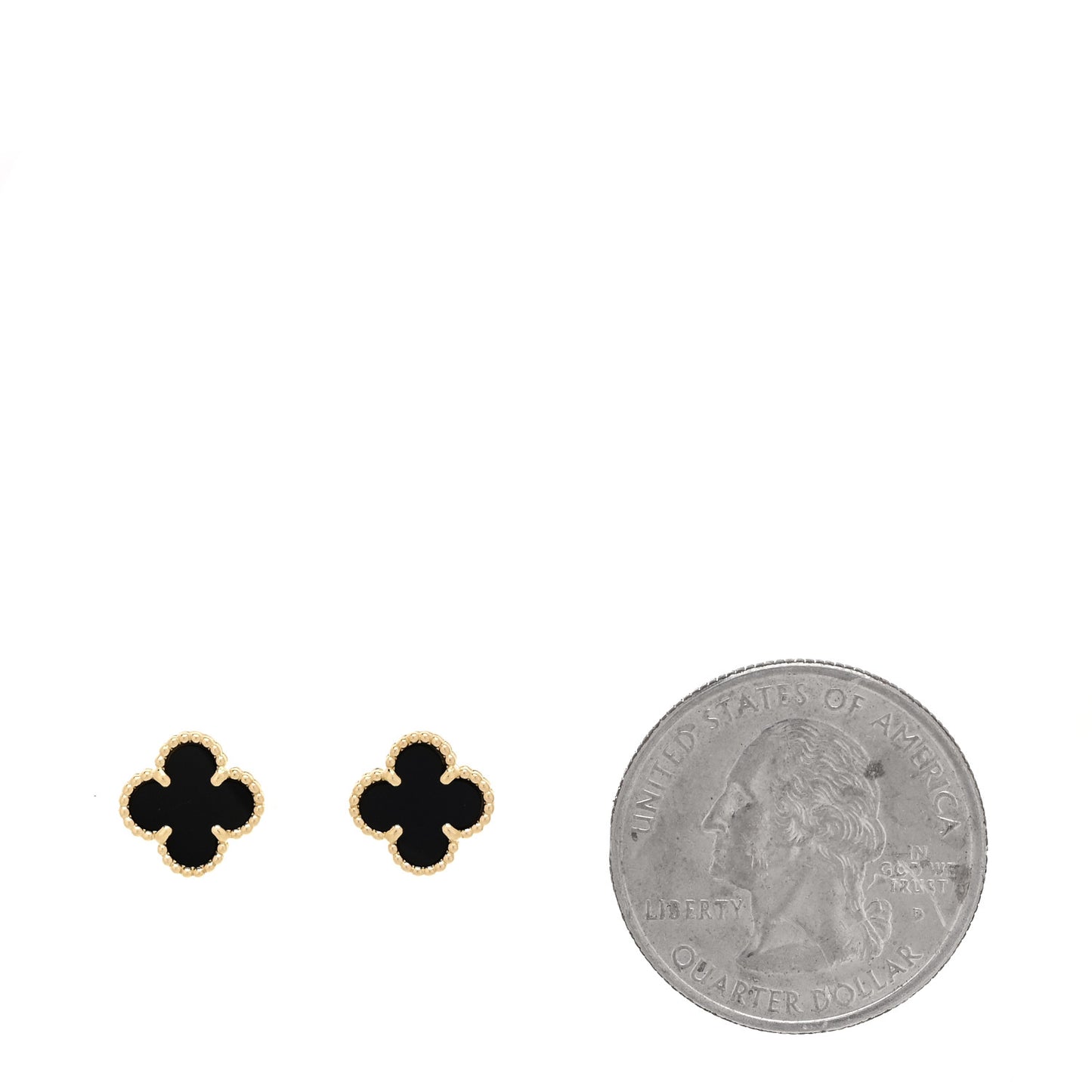 18K Yellow Gold Black Onyx Sweet Alhambra Earrings