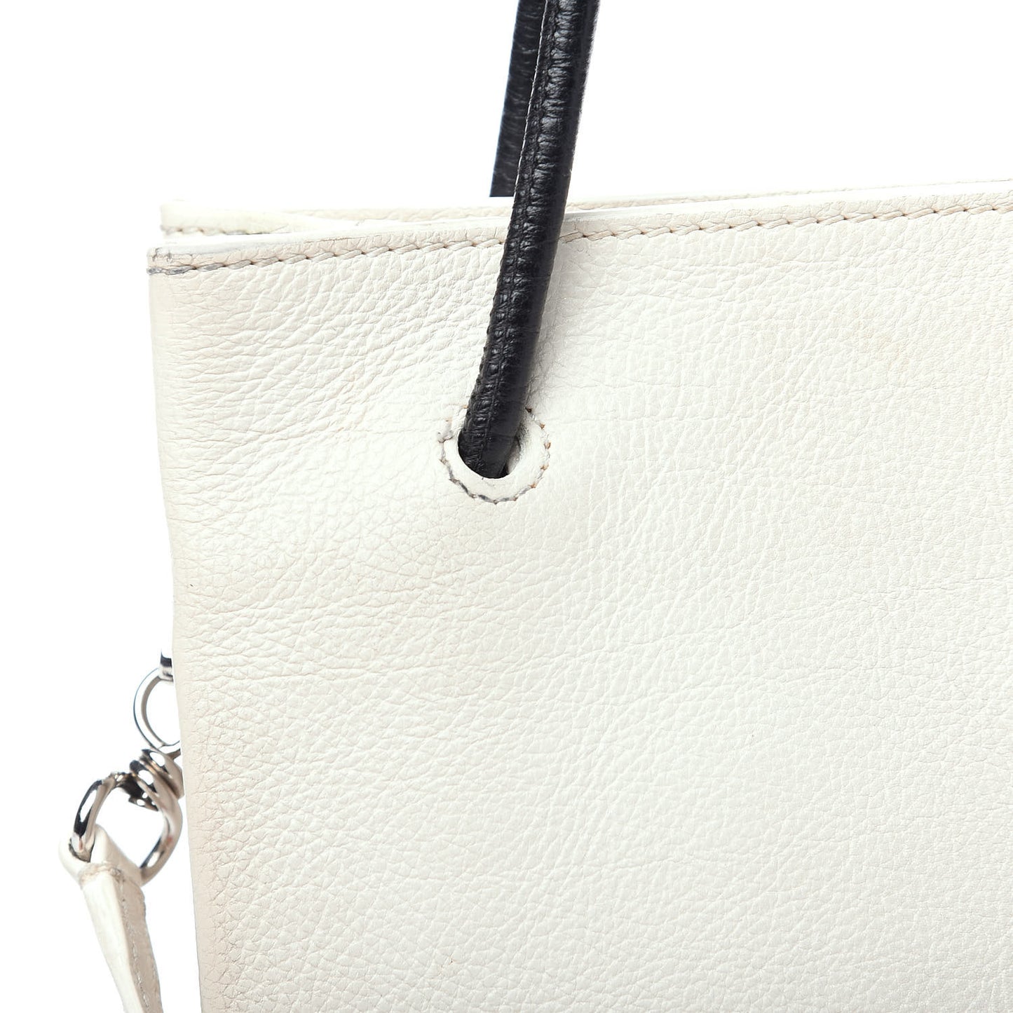 Calfskin Logo XXS Shopping Tote White