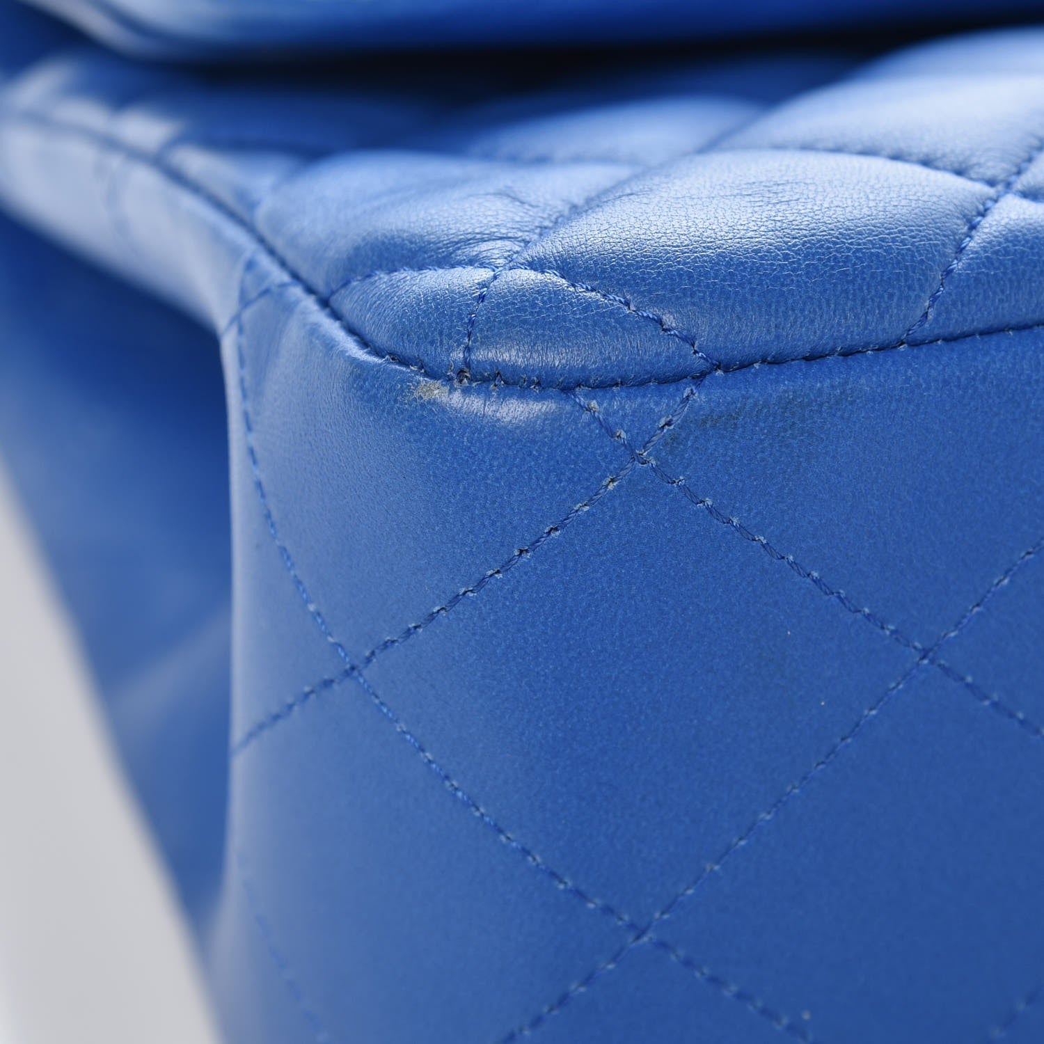 Chanel Lambskin Quilted Jumbo Double Flap Blue 11 of 14