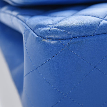 Chanel Lambskin Quilted Jumbo Double Flap Blue 11 of 14