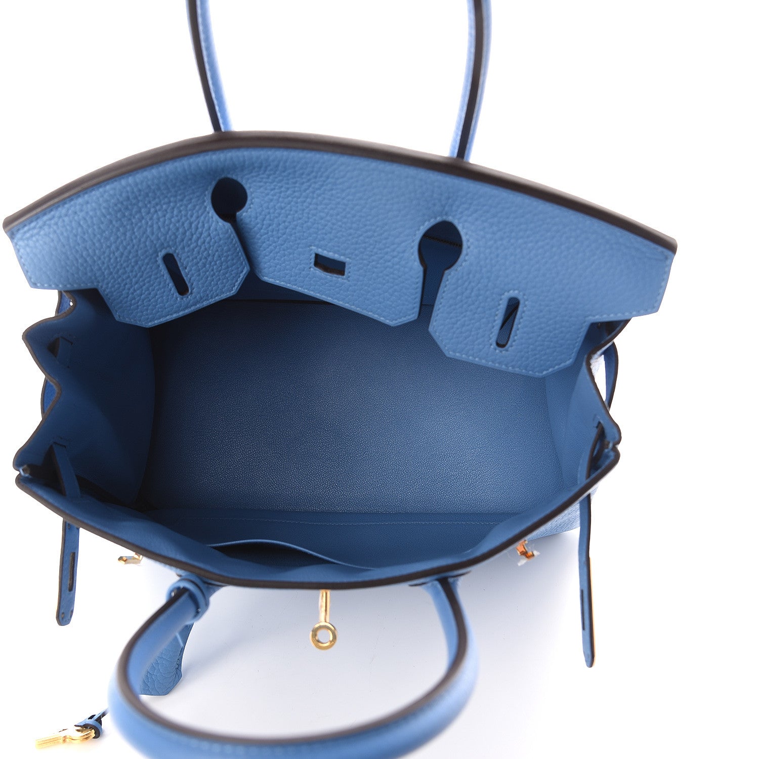 Hermes Taurillon Clemence Birkin 30 Bleu Paradis 4 of 7