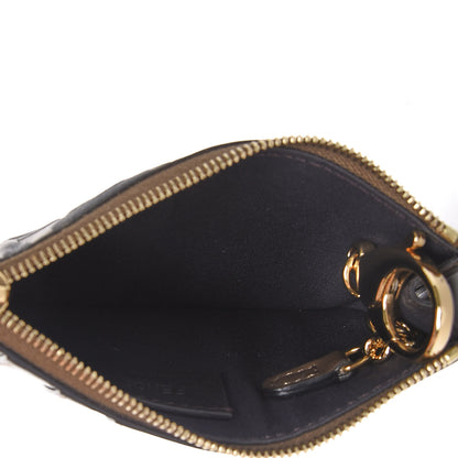 Fendi Vitello Soft F is Fendi Bi-Color FF 1974 Embossed Key Case Pouch Maya Black 6 of 9