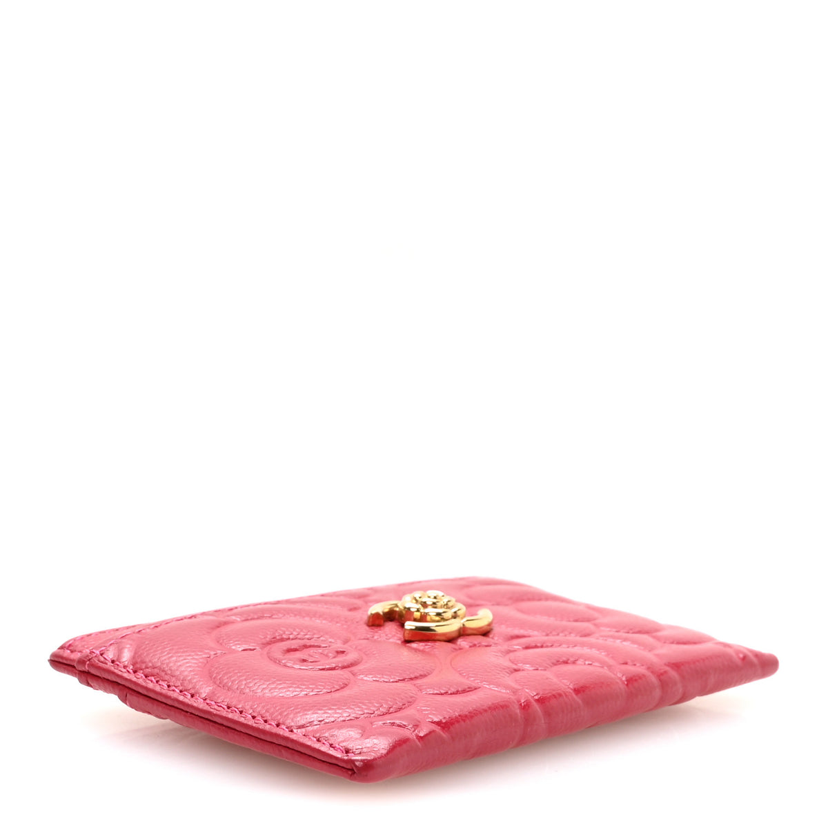 Chanel Lambskin Camellia Embossed Card Holder Red 4 of 8