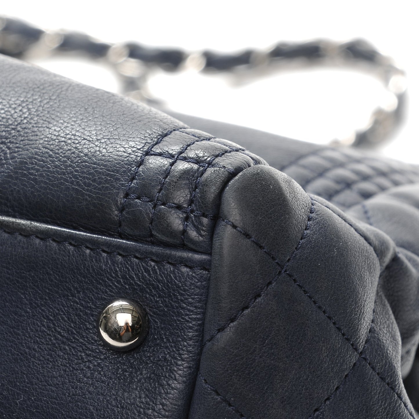 Calfskin Coco Bengal Open Accordion Tote Blue
