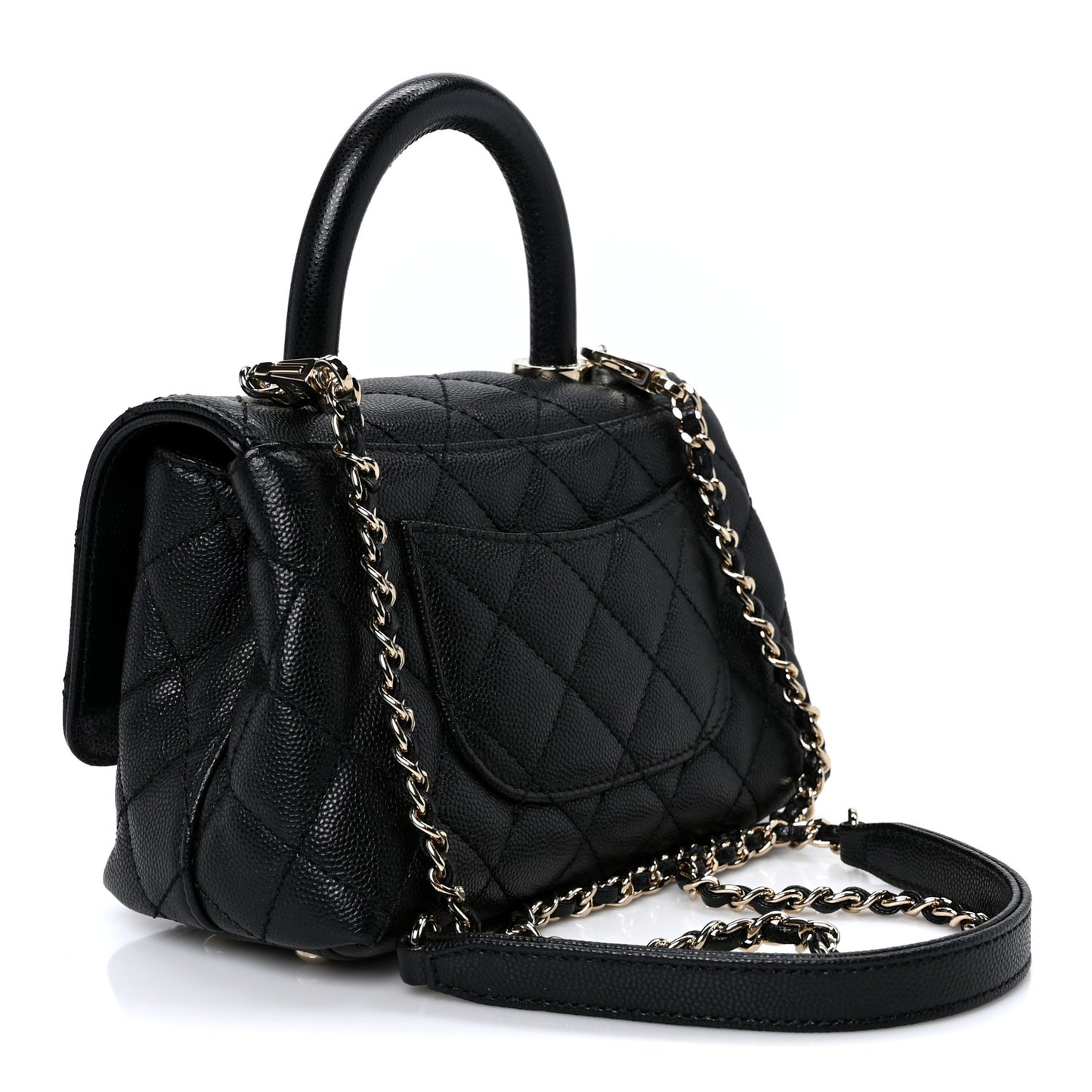 Caviar Quilted Extra Mini Coco Handle Flap Black