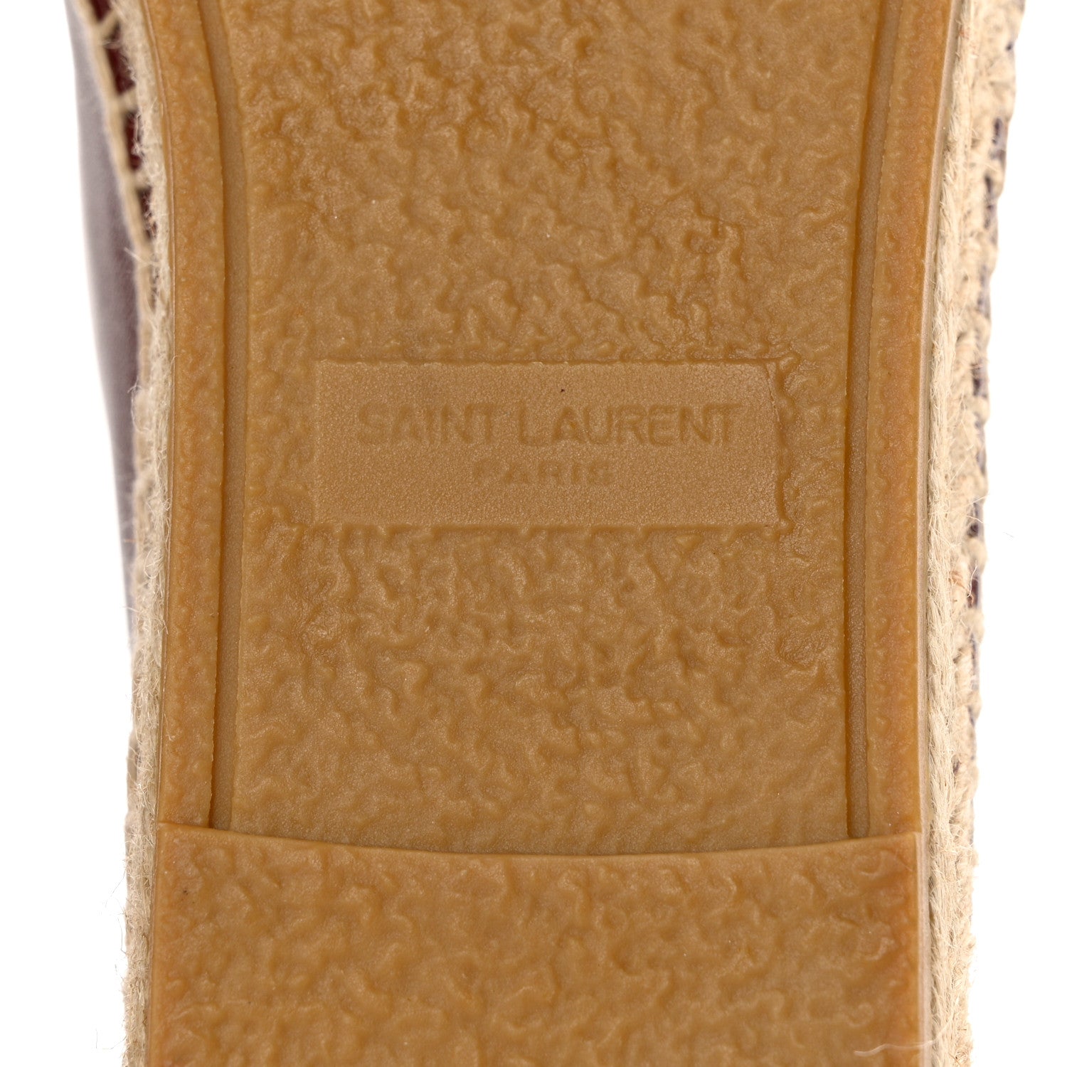 Saint Laurent Lambskin Monogram Espadrilles 36.5 Maroon 8 of 10