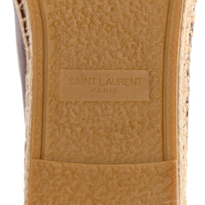 Saint Laurent Lambskin Monogram Espadrilles 36.5 Maroon 8 of 10