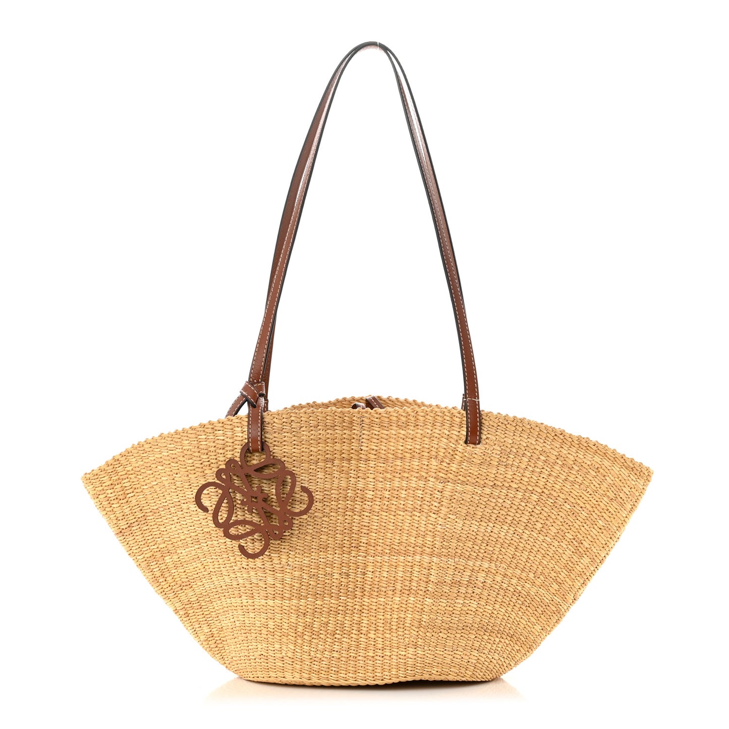 Calfskin Raffia Paulas Ibiza Small Basket Tote Bag Natural Tan
