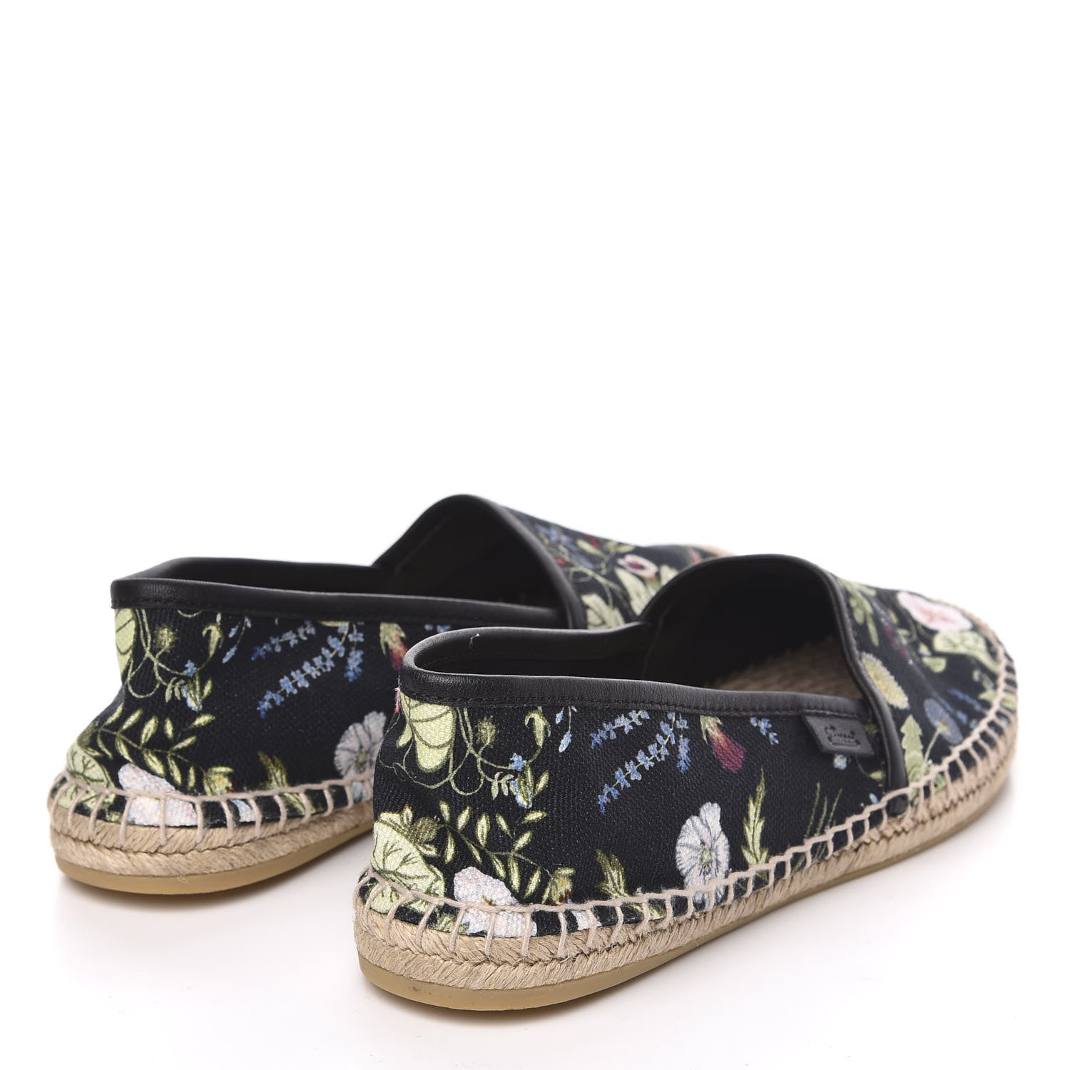 Gucci Canvas Flora Print Espadrilles 37.5 Black Multicolor 4 of 8