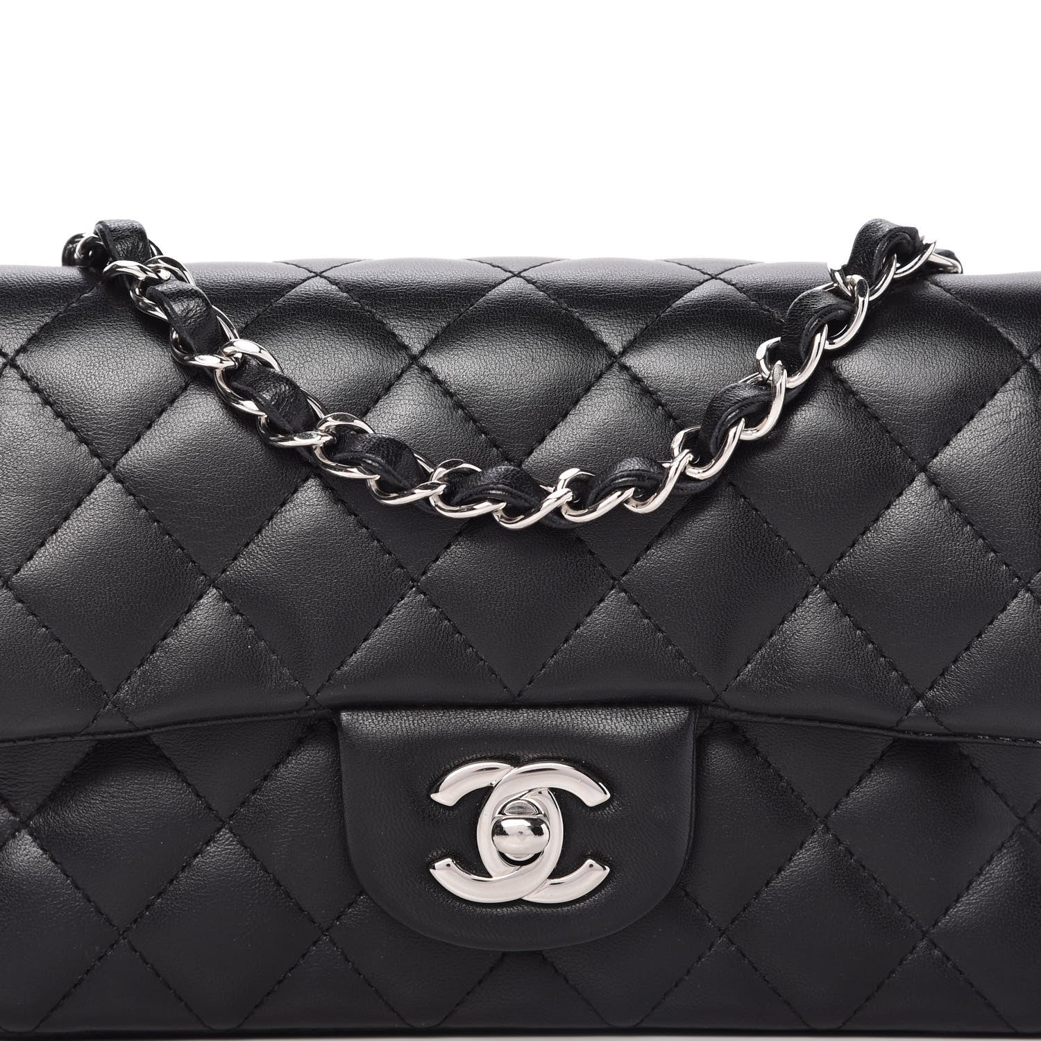 Chanel Lambskin Quilted Mini Rectangular Flap Black 10 of 11