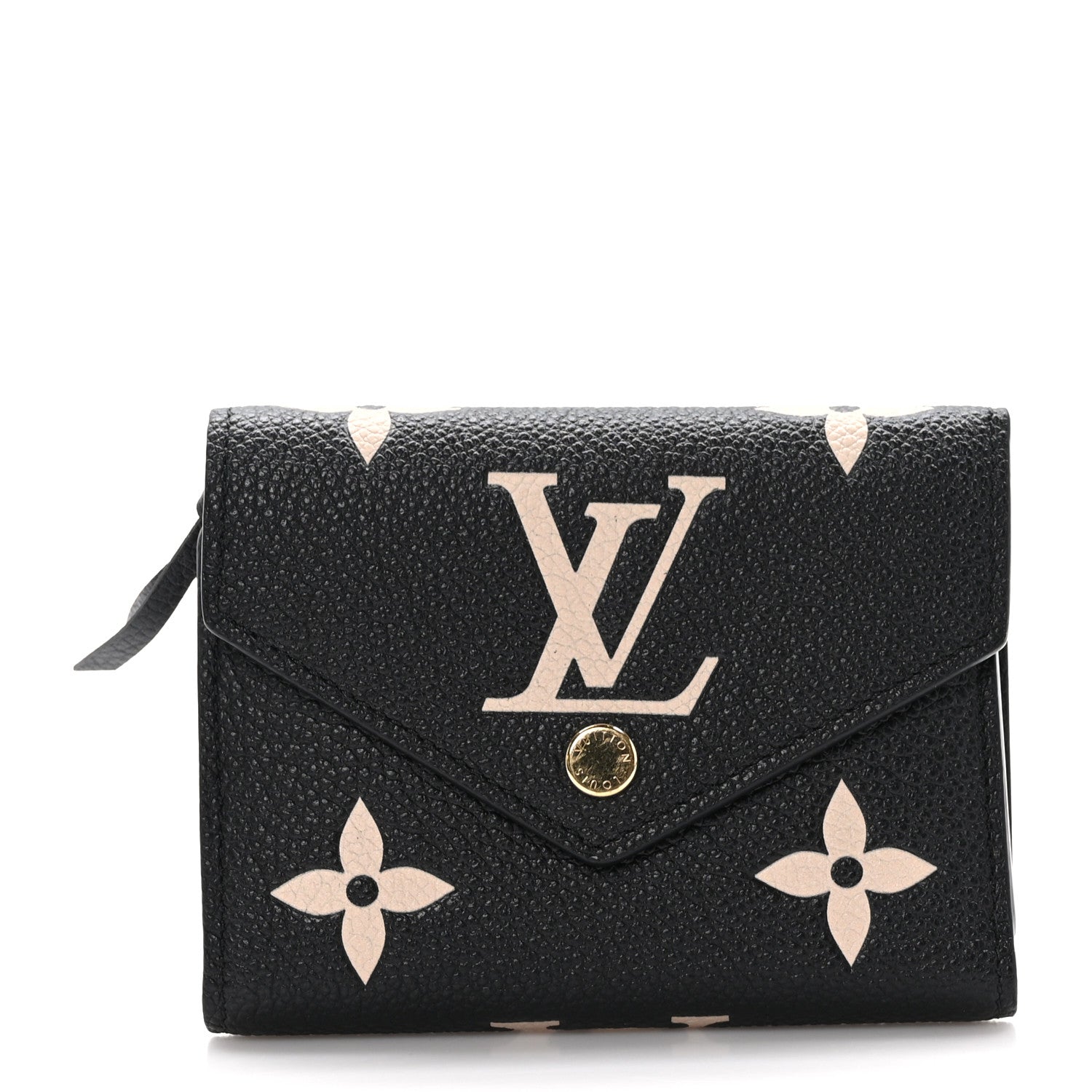 Louis Vuitton LOUIS VUITTON Empreinte Monogram Giant Victorine Wallet Black Beige 1 of 7