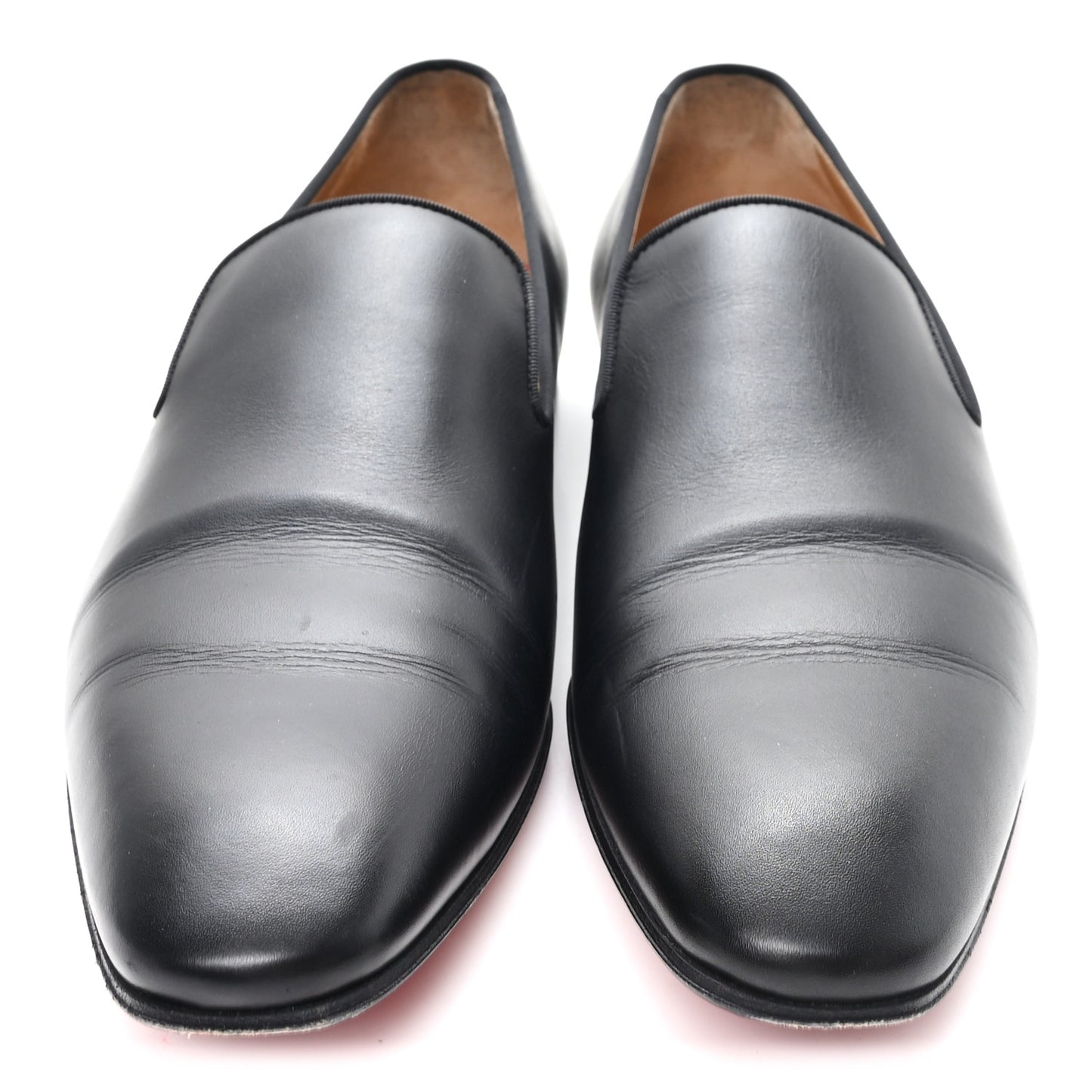 Mens Calfskin Brosse Dandelion Flat Loafers 43.5 Black