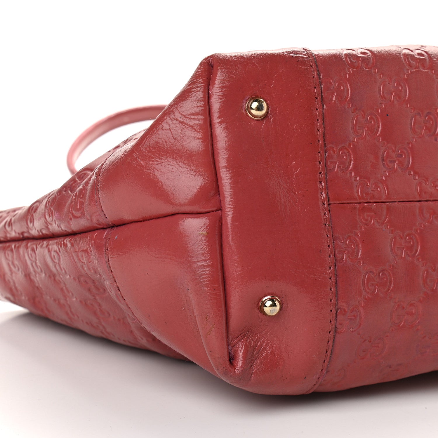 Gucci Guccissima Large Heart Bit Charm Top Handle Tote Pink 7 of 12