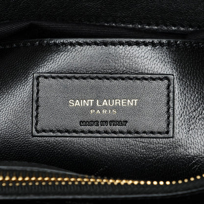 Saint Laurent Sheepskin Matelasse Chevron Monogram Large College Satchel Black 6 of 6