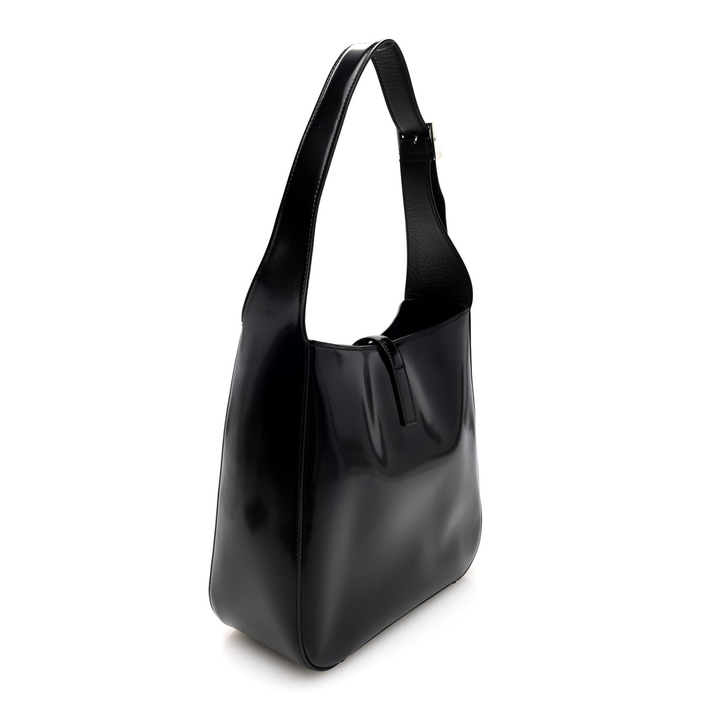 Pebbled Calfskin Small Soho Disco Bag Black
