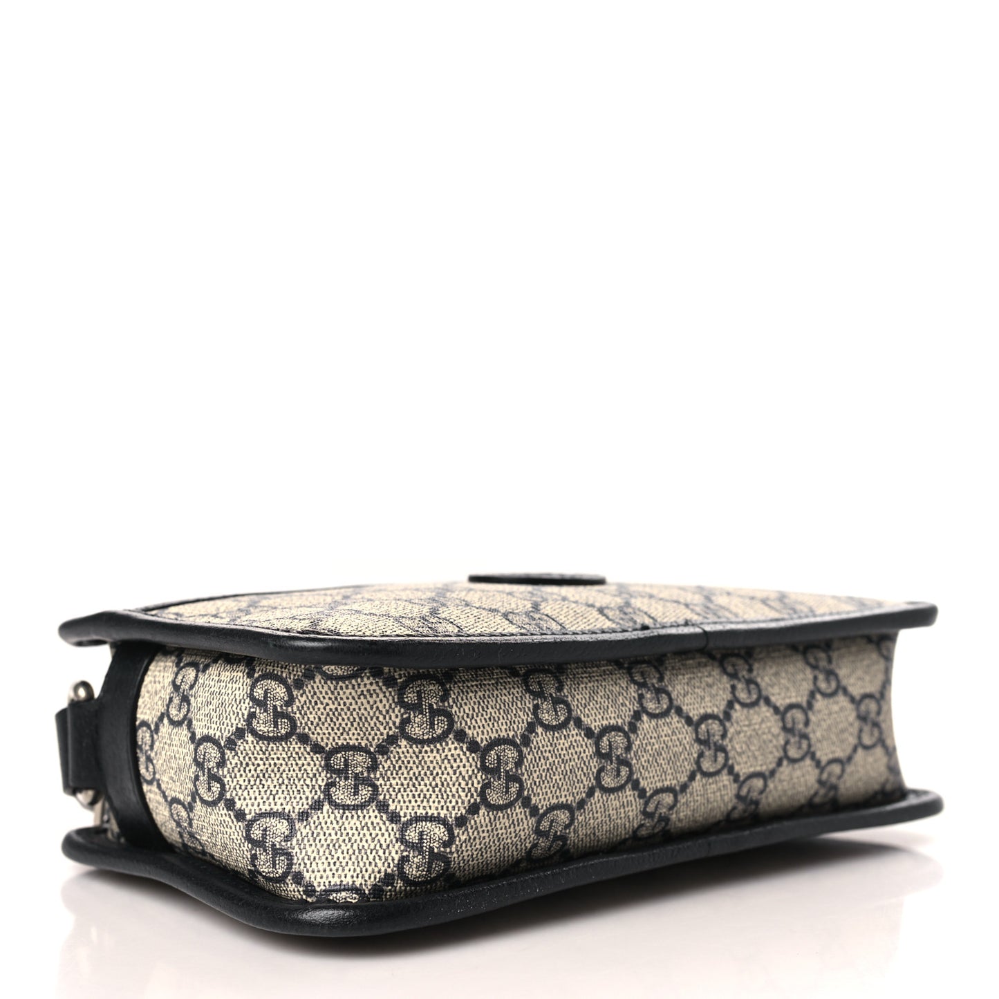 GG Supreme Monogram Textured Dollar Calfskin Mini Retro Interlocking G Shoulder Bag Beige Blue