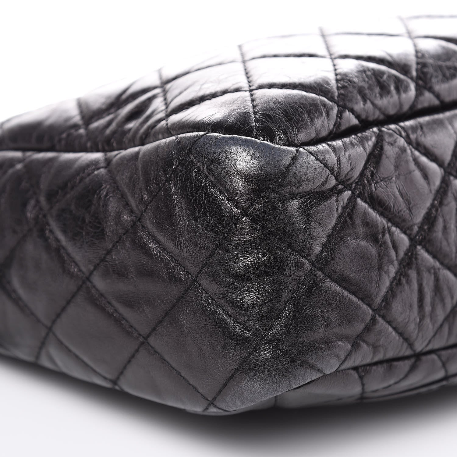 Chanel Metallic Aged Calfskin Quilted Large Reissue Camera Case Black 8 of 15