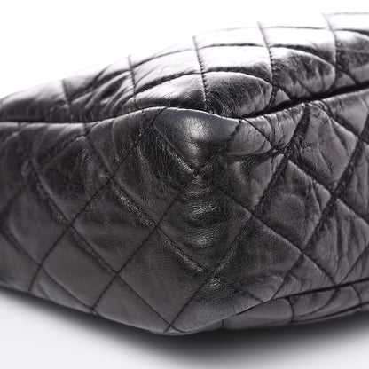 Chanel Metallic Aged Calfskin Quilted Large Reissue Camera Case Black 8 of 15