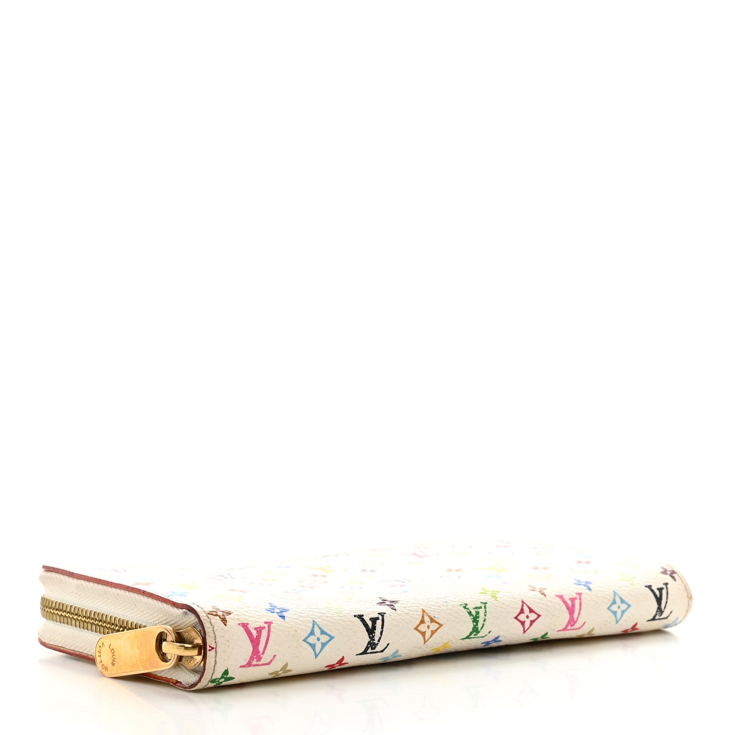 Louis Vuitton Monogram Multicolor Zippy Wallet White Litchi 4 of 9