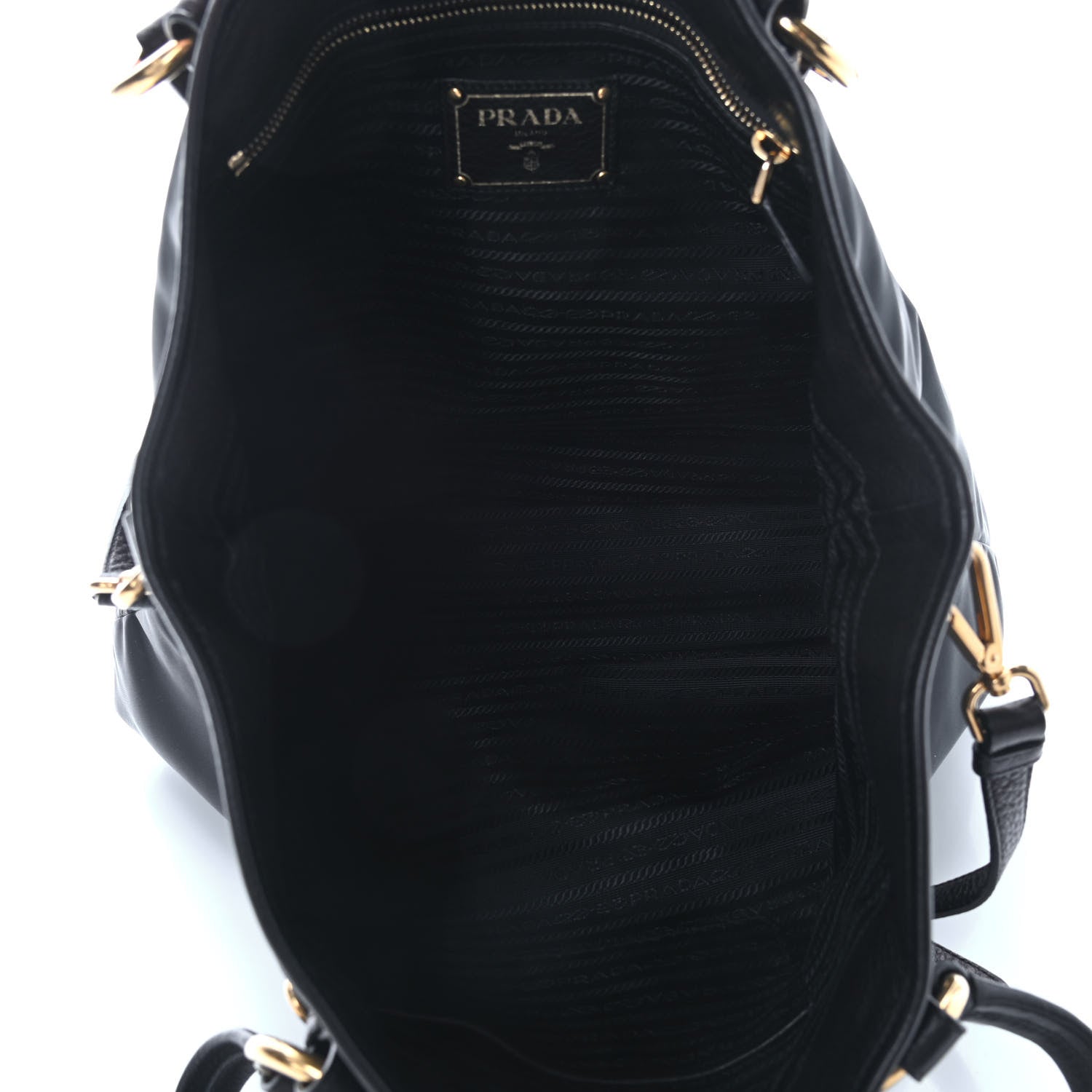 Prada Tessuto Nylon Vitello Daino Tote Black 4 of 11