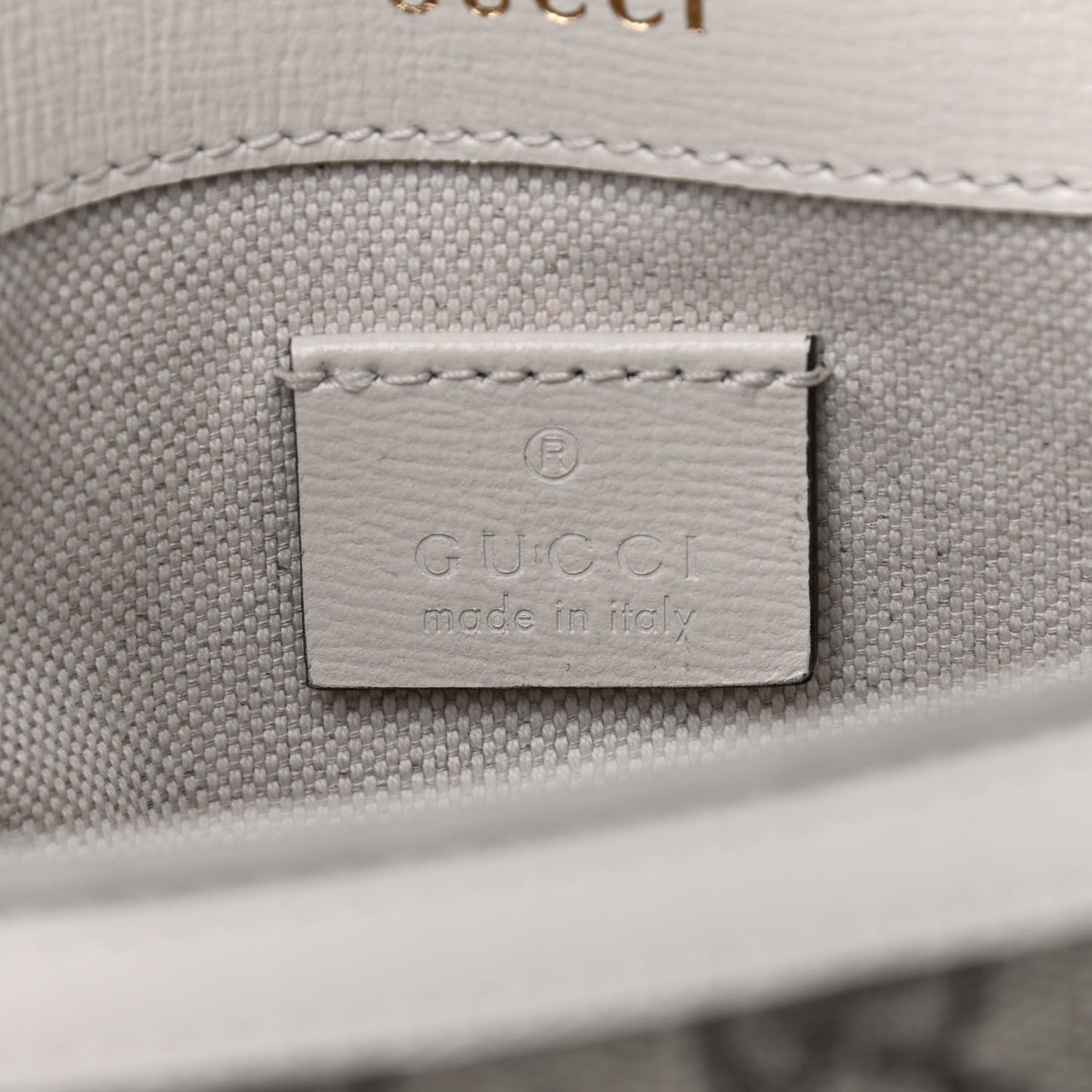 GG Supreme Monogram Web Mini Horsebit 1955 Shoulder Bag Beige Mystic White