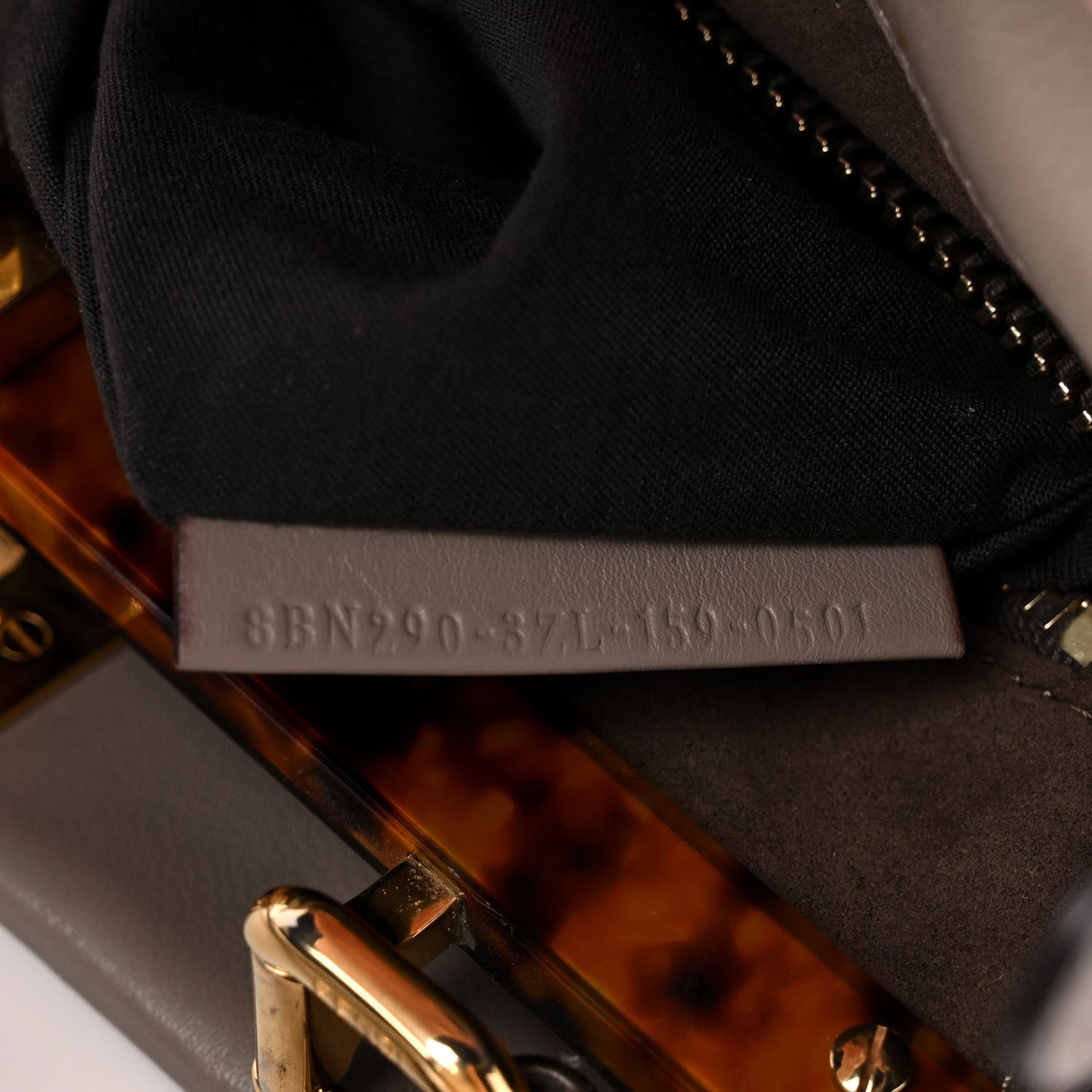 Vitello Seta Plexiglass Tortoise Medium Peekaboo Iconic Satchel Tortora