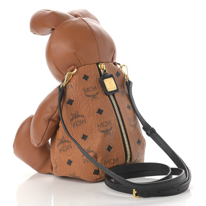 MCM Calfskin Visetos Rabbit Zoo Doll Crossbody Cognac 3 of 9