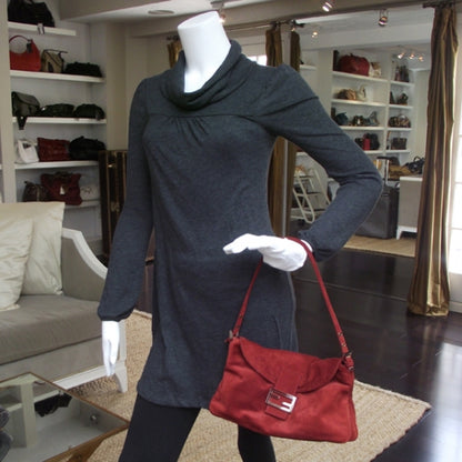 Fendi Suede Baguette Red 2 of 14