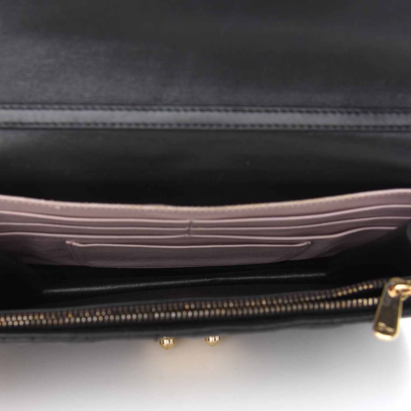 Lambskin Cannage Miss Dior Promenade Pouch Black