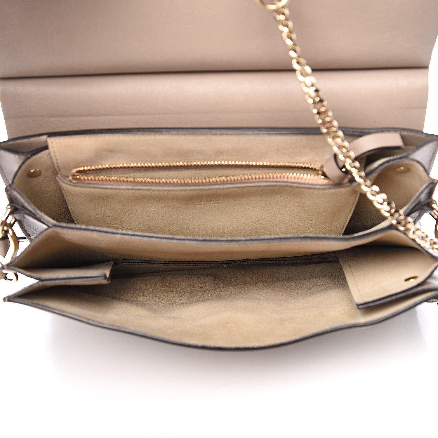 Chloe Calfskin Suede Medium Faye Shoulder Bag Motty Grey 4 of 14