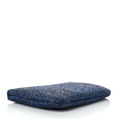 Chanel Woven Straw Raffia Deauville Cosmetic Pouch Blue 4 of 7
