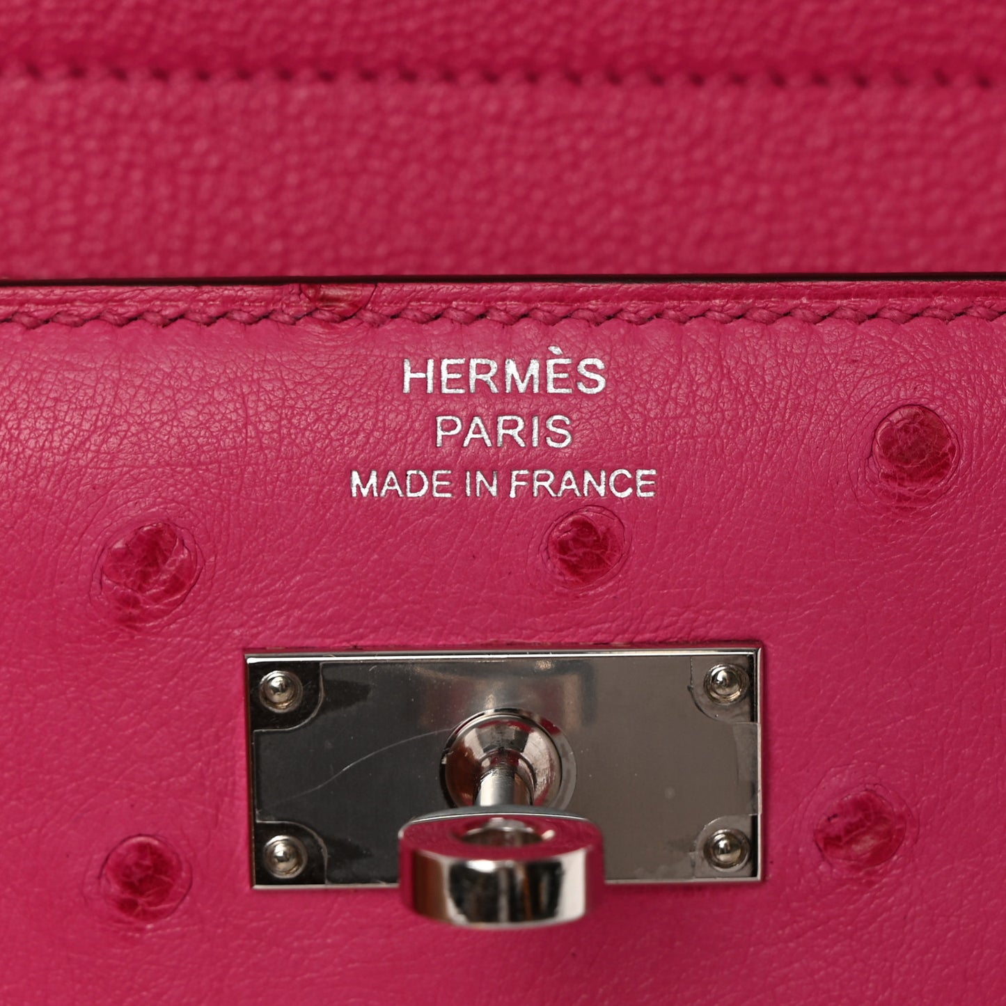 Ostrich Kelly Medium Wallet Rose Tyrien