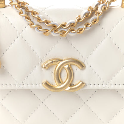 Chanel Calfskin Quilted Perfect Fit Coin Purse With Chain White 8 of 11