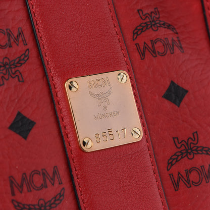 MCM Visetos Medium Liz Reversible Shopper Tote Ruby Red 10 of 17