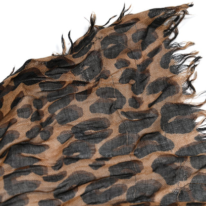 Louis Vuitton Cashmere Silk Leopard Etole Stole Marron 7 of 7