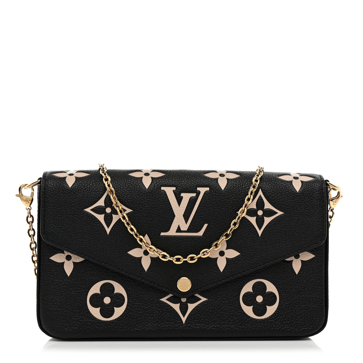 Louis Vuitton Empreinte Monogram Giant Felicie Pochette Black Beige 1 of 10