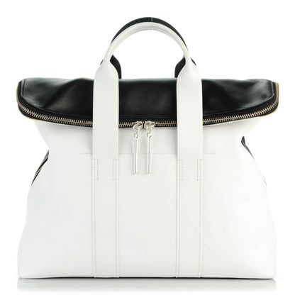 3.1 Phillip Lim 3.1 Calfskin 31 Hour Bag Black White 1 of 7