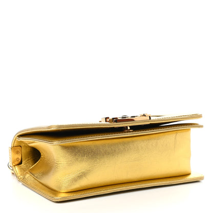 Chanel Metallic Patent Calfskin Quilted Small Boy Flap Gold 4 of 10