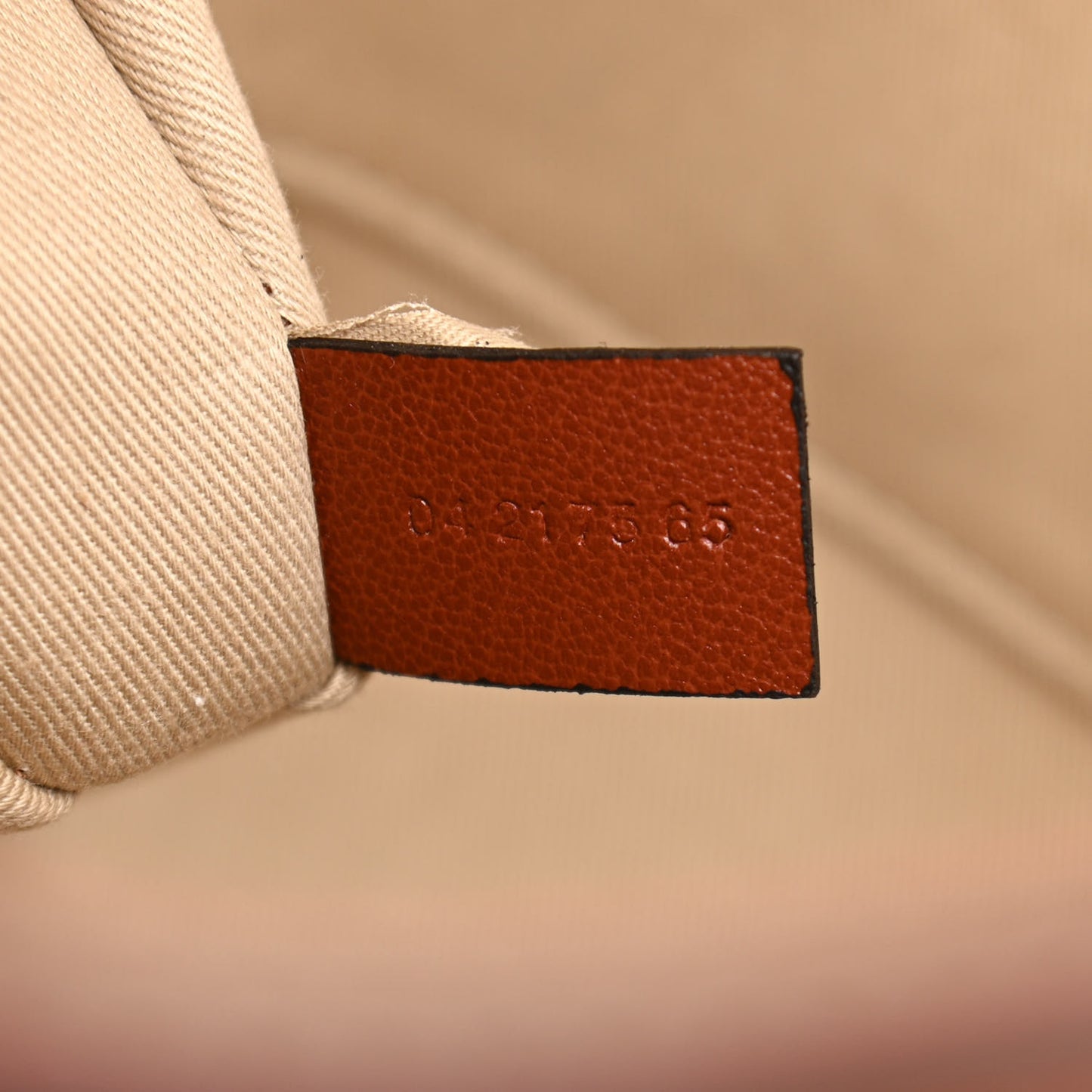 Calfskin Medium Woody Ribbon Tote Sepia Brown