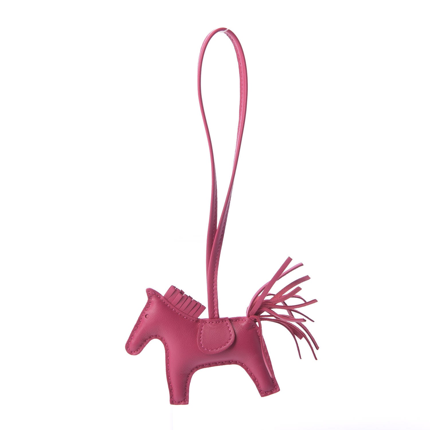 Hermes Milo Lambskin Grigri Rodeo Horse Bag Charm PM Rose Mexico 1 of 3