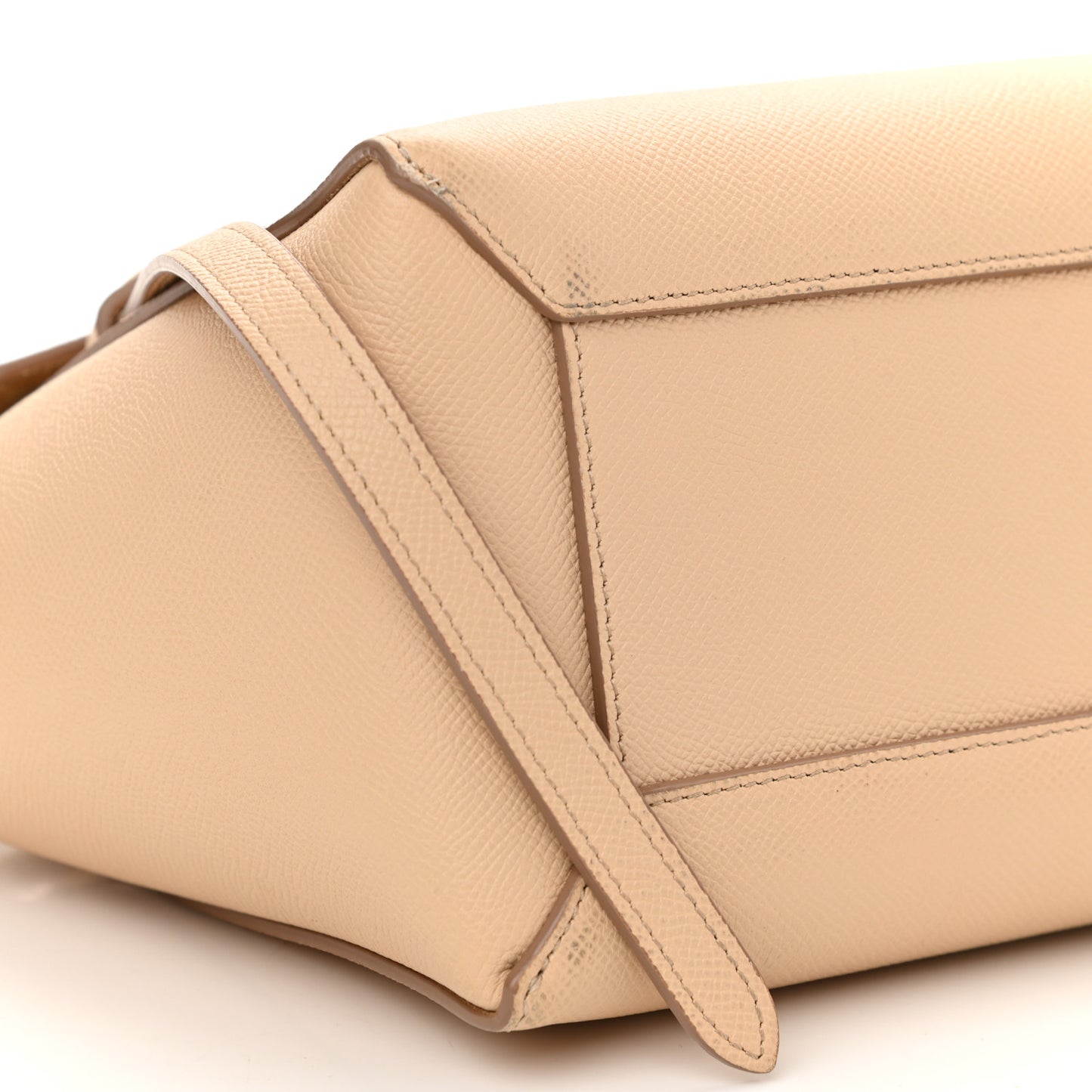 Grained Calfskin Micro Belt Bag Nude