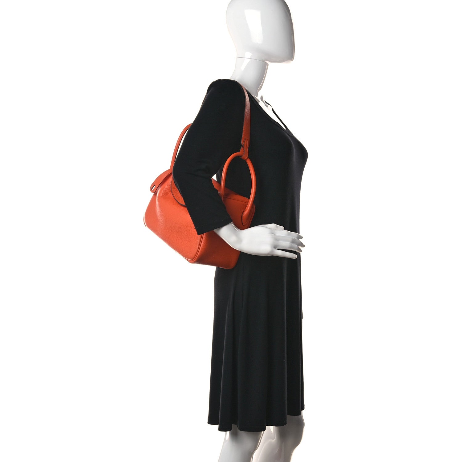 Hermes Taurillon Clemence Lindy 26 Orange 2 of 12